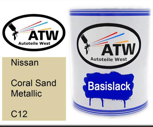 Nissan, Coral Sand Metallic, C12: 1L Lackdose, von ATW Autoteile West.